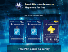 Tablet Screenshot of freepsn-codes.com